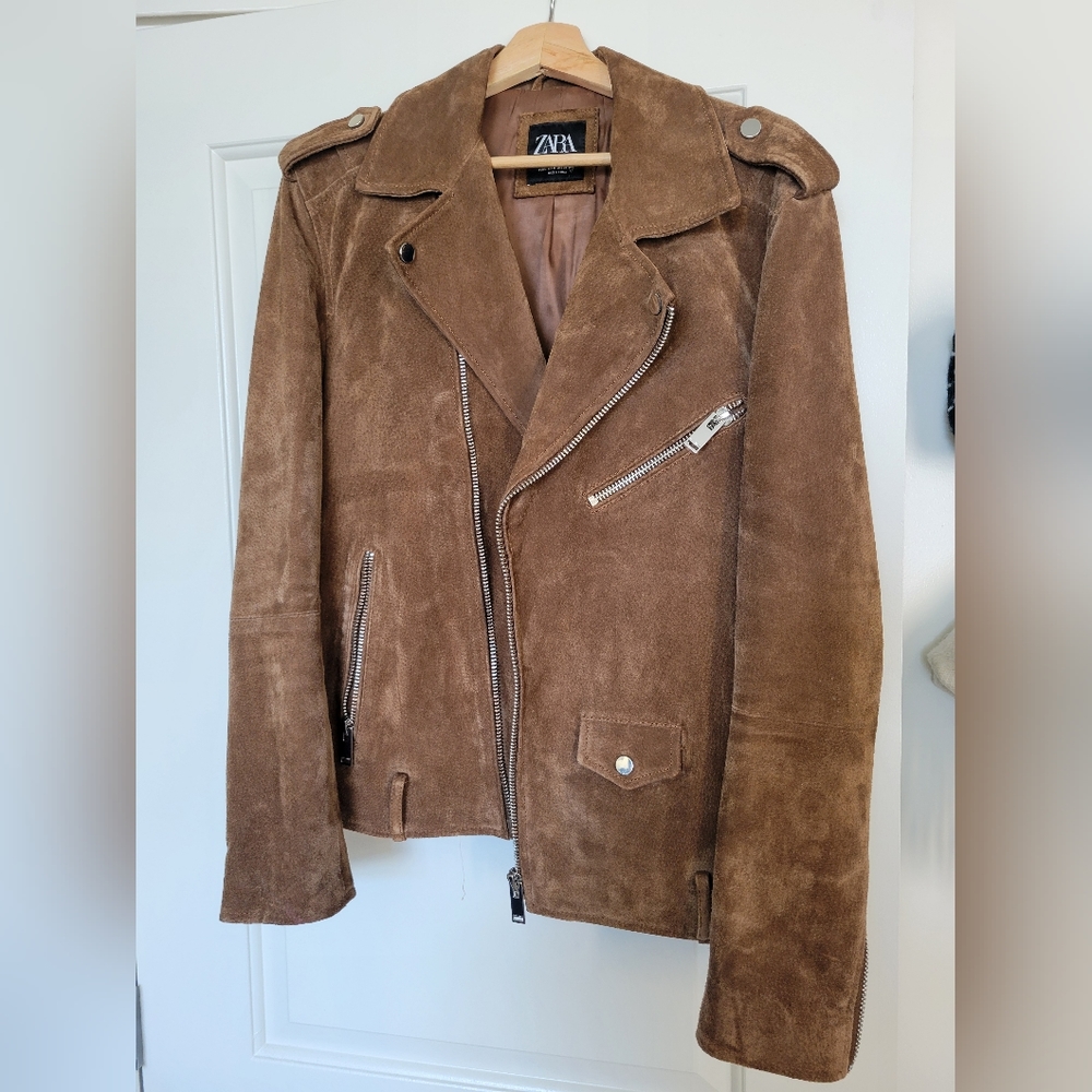 MANGO | Men's M 100% Suede Jacket, Brown